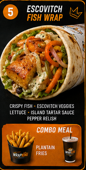 Escovitch Fish Wrap menu card